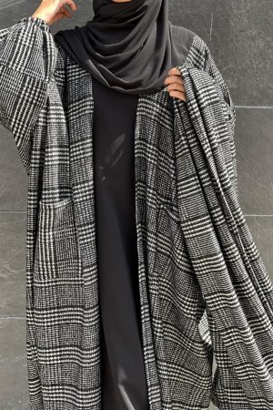 Ensemble CARDIGAN SALYA avec son châle (carreaux)