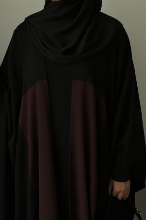 Abaya ouverte CELINE black x brown