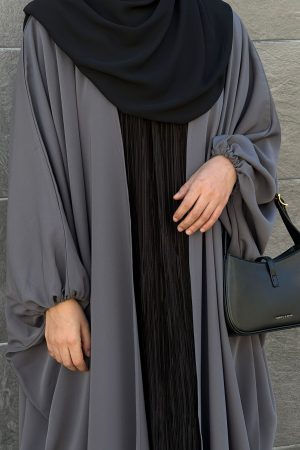 Abaya ouverte JAHAN GRIS