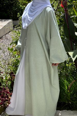 Abaya ouverte TARYA vert sauge