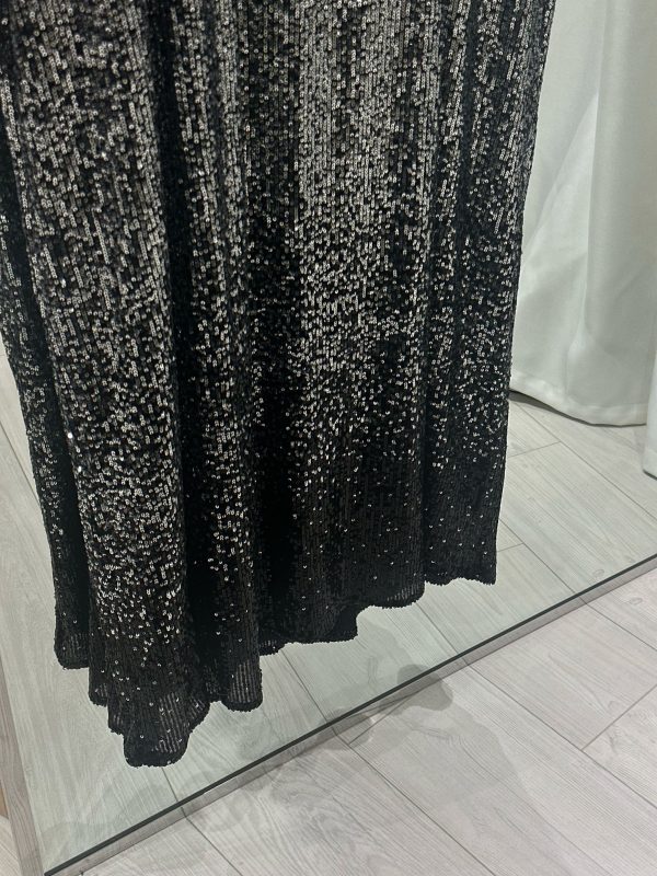 Sous abaya SEQUIN noir et argenté dégrader – Image 3