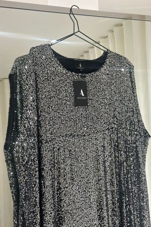 Sous abaya SEQUIN ARGENTE