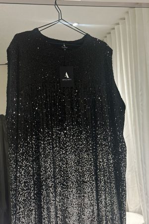 Sous abaya SEQUIN noir et argenté dégrader