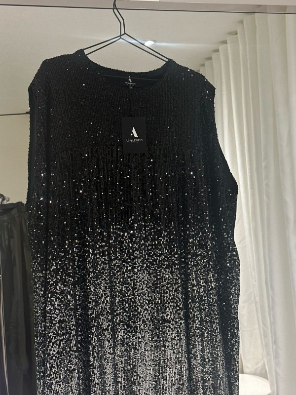 Sous abaya SEQUIN noir et argenté dégrader