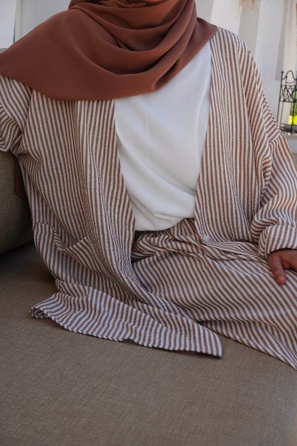ENSEMBLE LUCY à rayure camel – Image 4