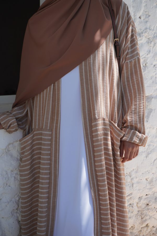 PAMELA à rayure camel et blanc – Image 6