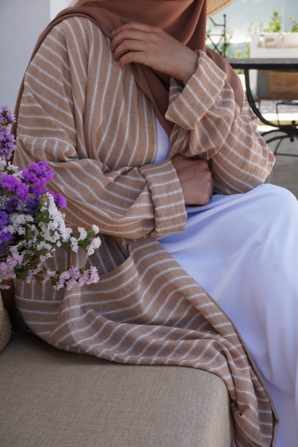 PAMELA à rayure camel et blanc – Image 4