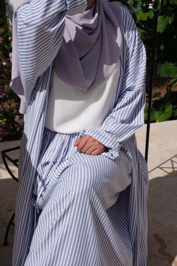 ENSEMBLE BARBARA à rayure bleu ciel – Image 2