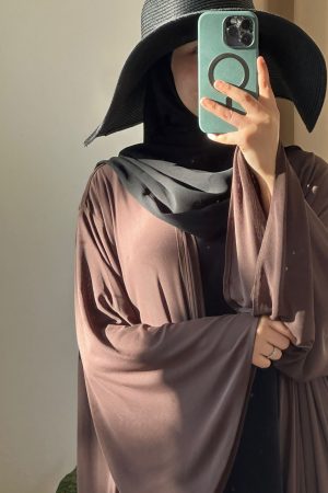 Abaya ouverte JESSY marron chocolat