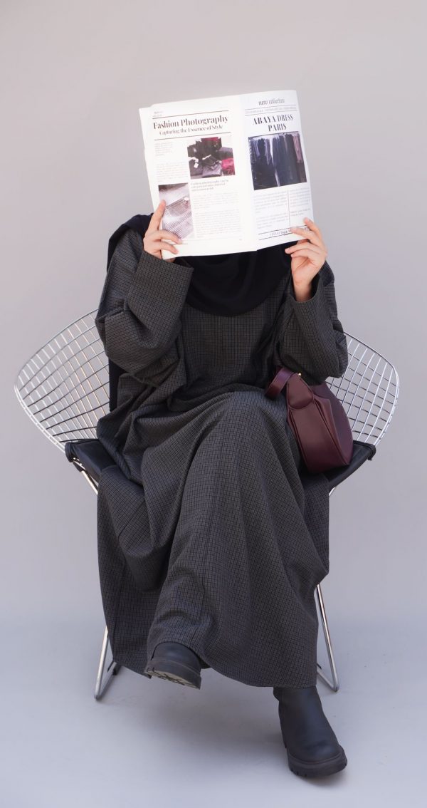 ABAYA SOFT à carreaux gris