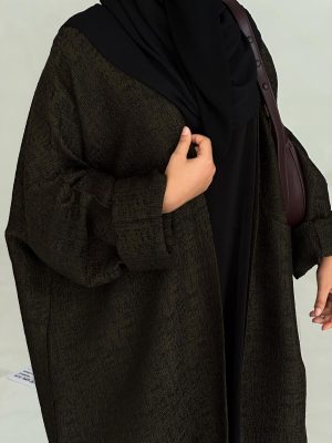 CARDIGAN PAMELA vert kaki et noir