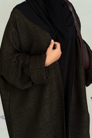 CARDIGAN PAMELA vert kaki et noir