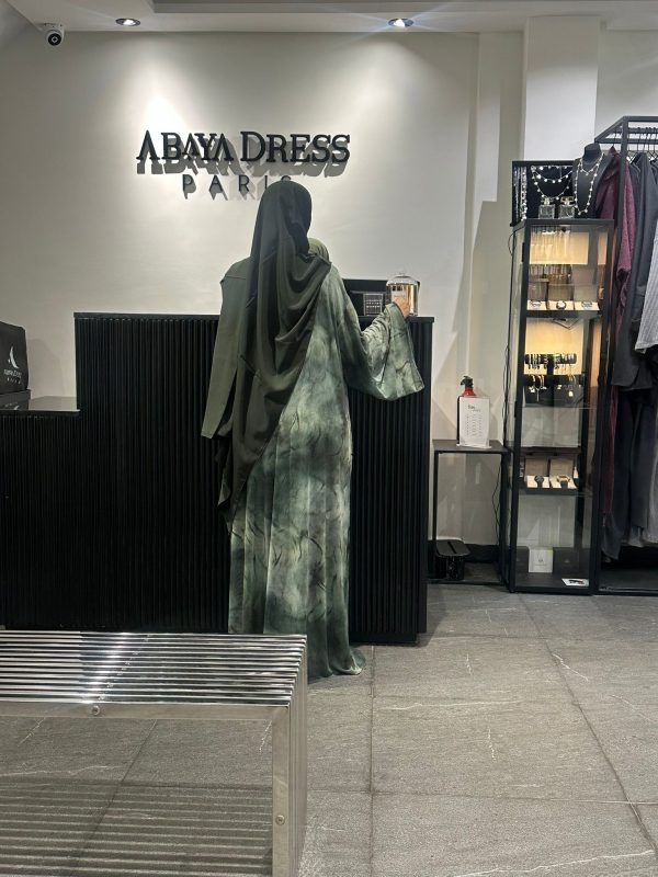 Abaya ouverte JESSY vert dégradé – Image 2