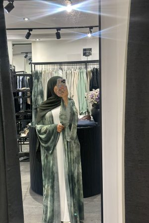 Abaya ouverte JESSY vert dégradé