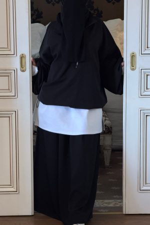 Jupe NOIR crêpe de soie coréen