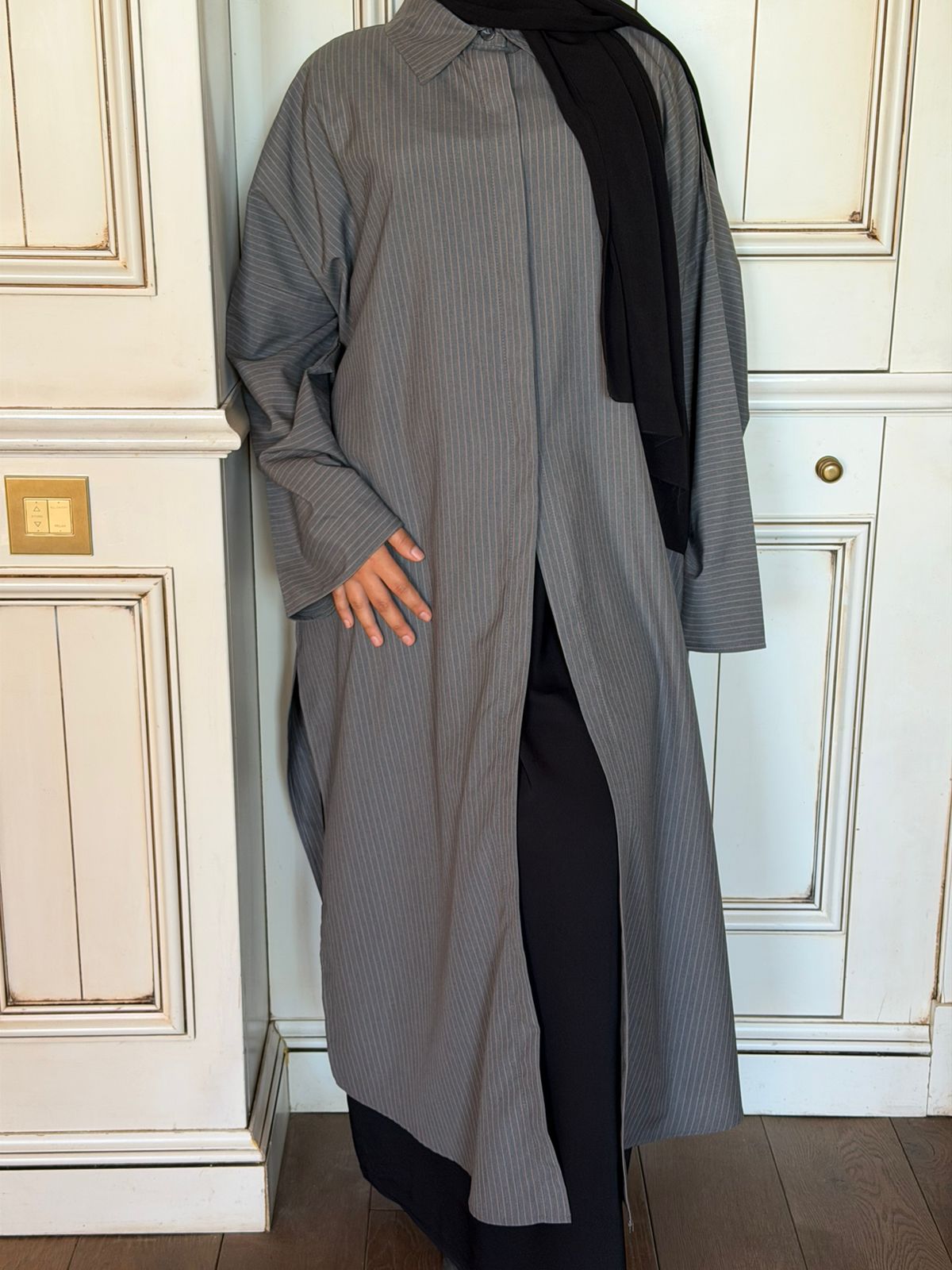 CHEMISE IRIS gris à rayure – Image 4