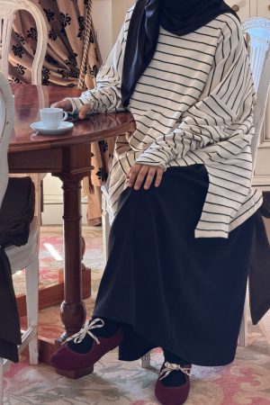 Tunique mitaine marinière sans ouverture allaitement