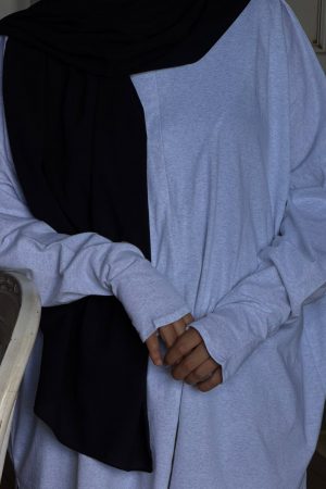 Tunique mitaine gris clair avec ouverture allaitement