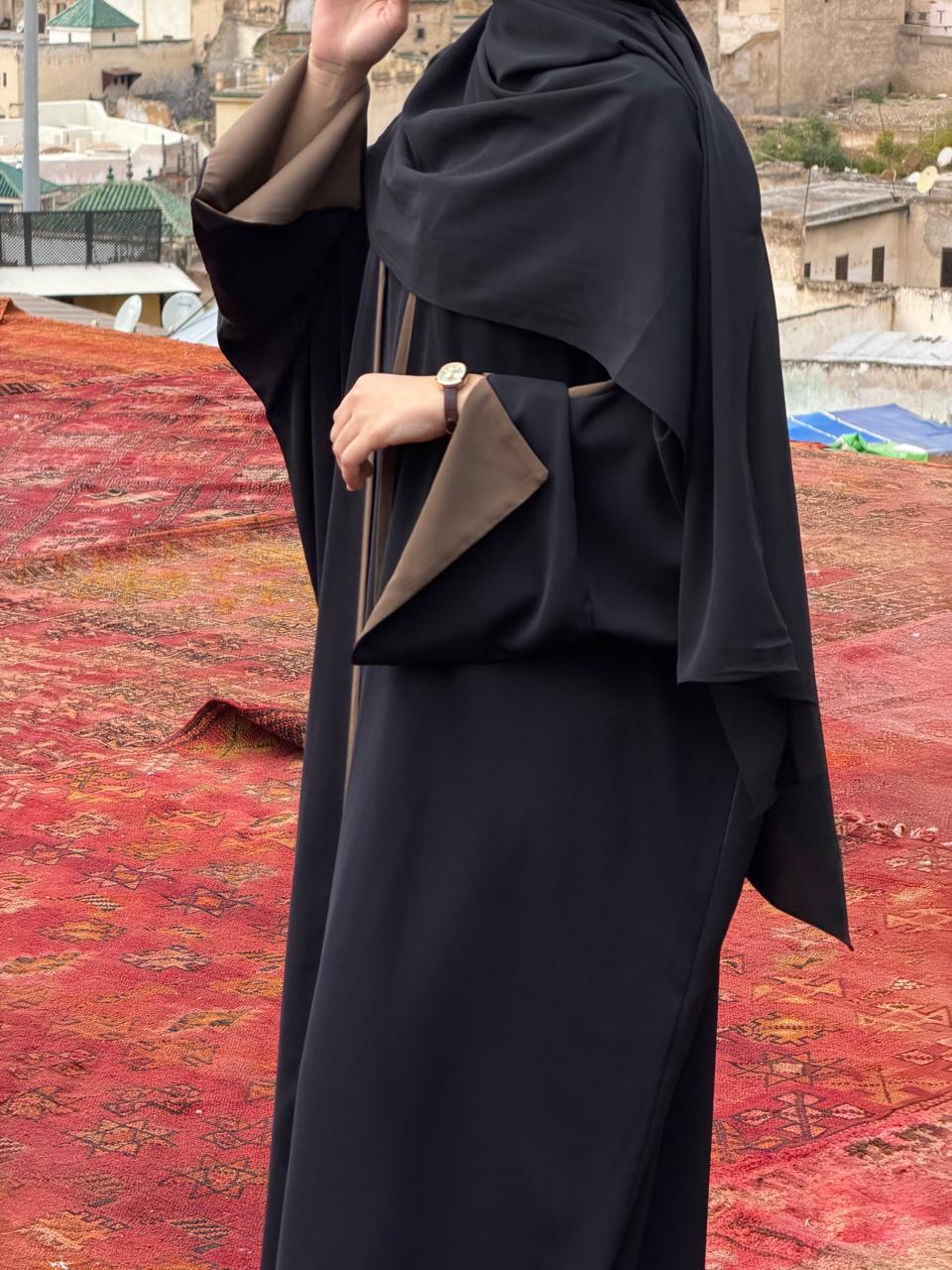 ABAYA ouverte ENA noir – Image 3