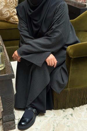 TUNIQUE RALYA noir à rayure blanche