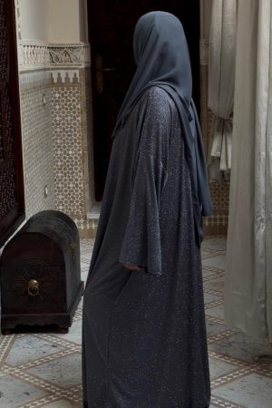 ABAYA ROQAYA glitter gris