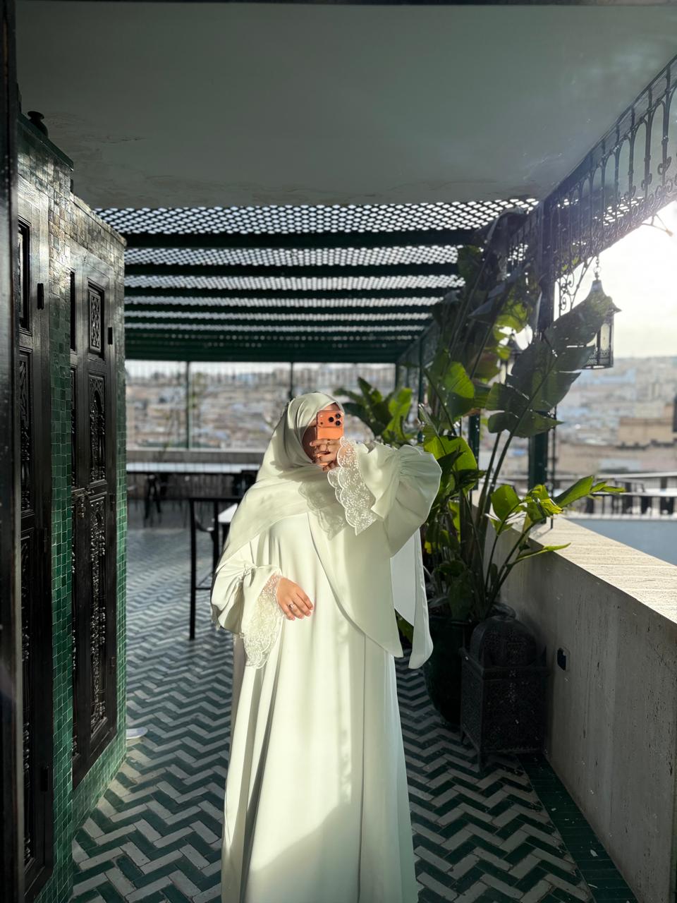 abaya NAJMA blanche – Image 2