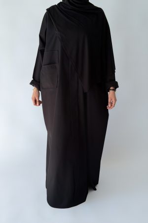 ABAYA PRADAA popeline de coton noir