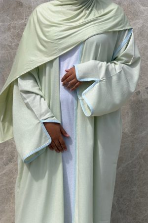 ABAYA ouverte SABYL vert pastel
