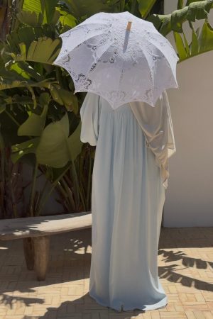 ABAYA OUVERTE PAULINE bleu ciel