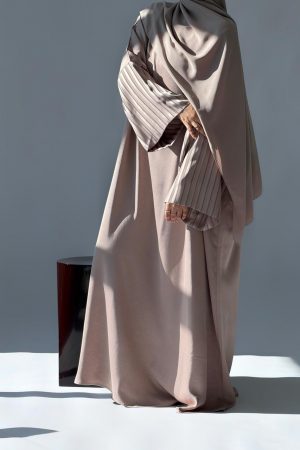 Abaya LATIFA luxe taupe clair