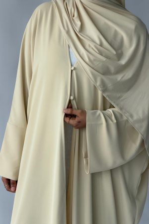ABAYA OUVERTE IKRAM jaune beurre
