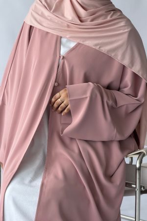 ABAYA OUVERTE IKRAM rose