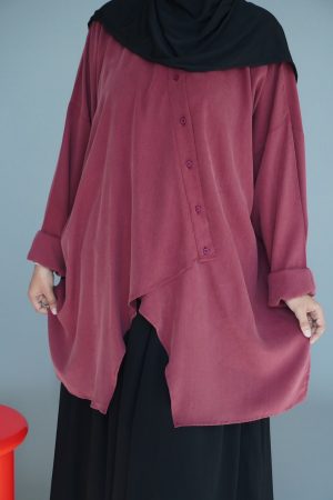 Chemise MARGUERITE bordeaux framboise