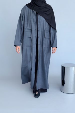 Chemise robe gris effet jean