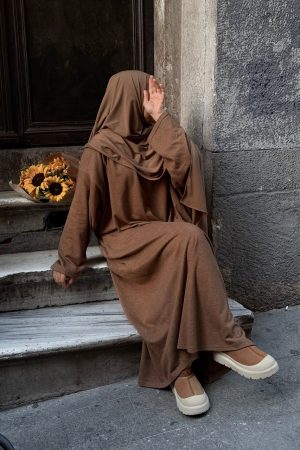ABAYA SOFT en maille camelle