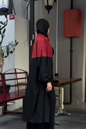 RIZE JACKET bi matière noir et bordeaux